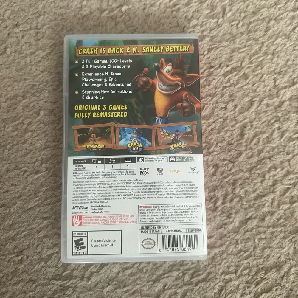 CRASH BANDICOOT N-SANE TRILOGY (Nintendo Switch) - Picture 2 of 4